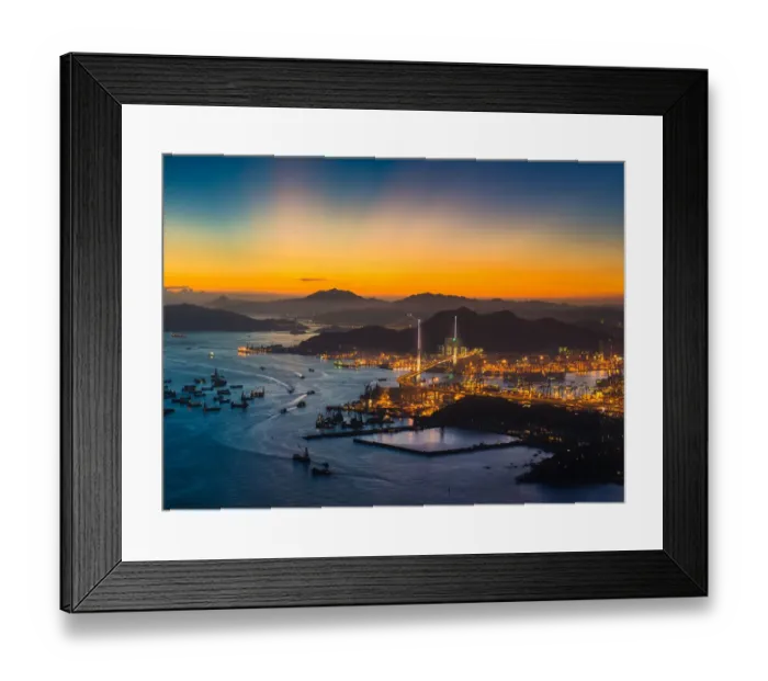 Framed Print : Sunset at the Stonecutters bridge Framed Print : Sunset at the Stonecutters bridge