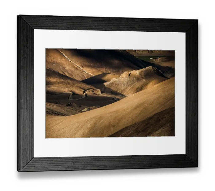 Framed Print : a road winding through a dessert valley Framed Print : a road winding through a dessert valley