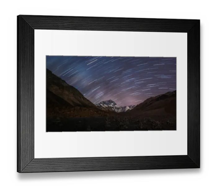 Framed Print : Beautiful star trail over mount Everest Framed Print : Beautiful star trail over mount Everest