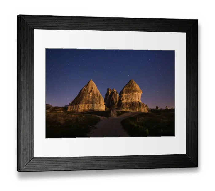 Framed Print : a night landscape of unique rock work in Goreme Framed Print : a night landscape of unique rock work in Goreme