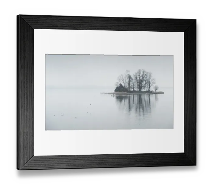 Framed Print : a small island in lake Zurich on a cloudy day Framed Print : a small island in lake Zurich on a cloudy day