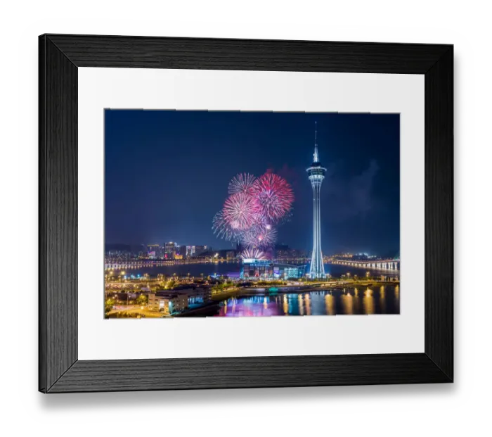Framed Print : Macau colourful fireworks over the bay Framed Print : Macau colourful fireworks over the bay