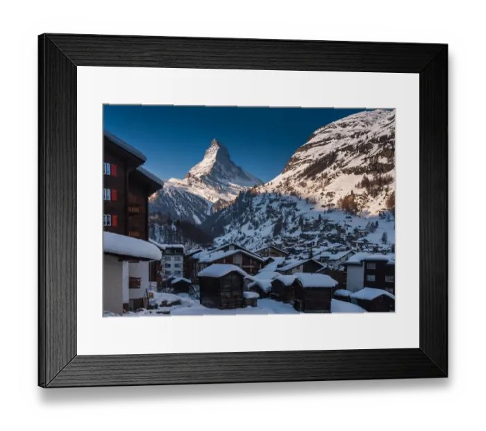 Framed Print : Zermatt city with Matterhorn background