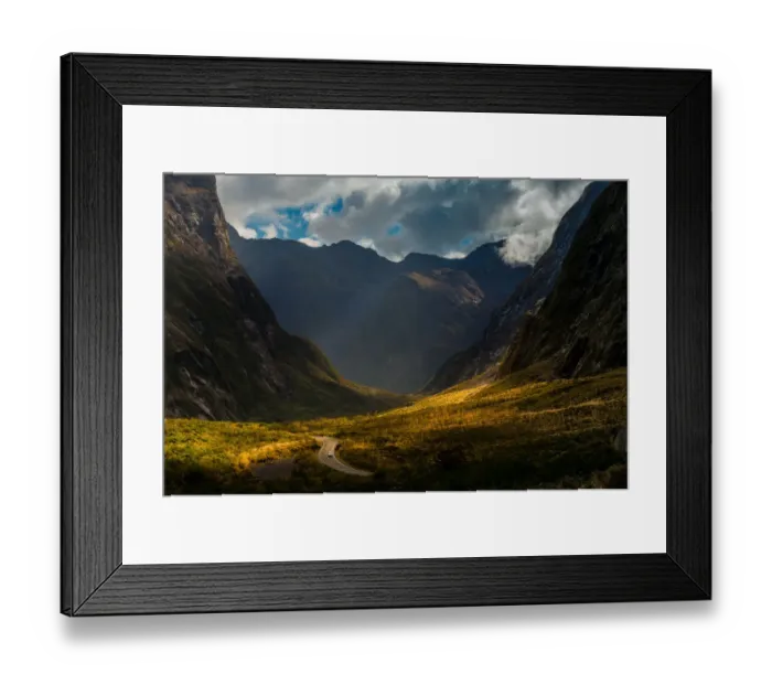 Framed Print : A road to Milford sound with morning light