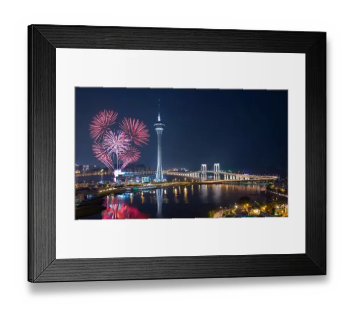 Framed Print : Macau international fireworks