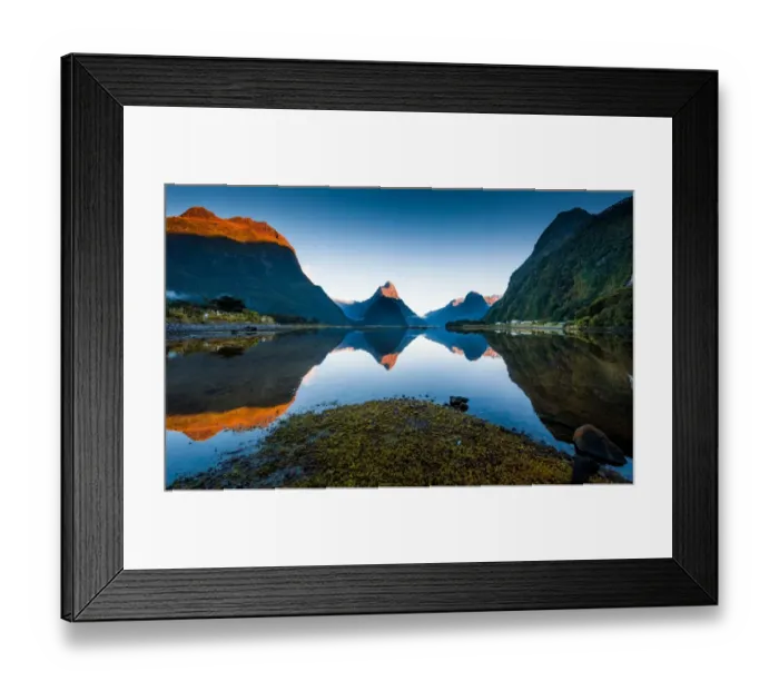 Framed Print : Morning view of Milford sound with reflection Framed Print : Morning view of Milford sound with reflection