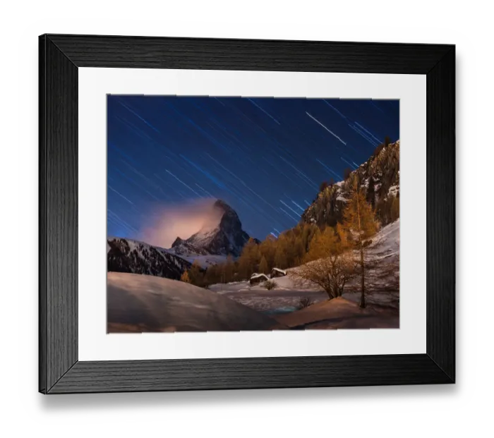 Framed Print : Matterhorn with star trail