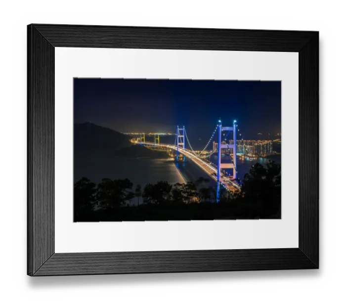 Framed Print : Night view of Tsingma bridge Framed Print : Night view of Tsingma bridge
