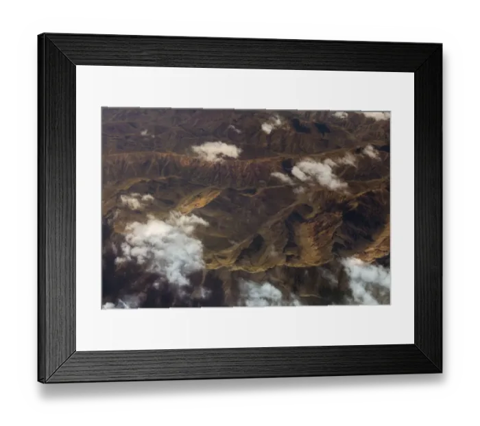 Framed Print : New Zealand South island landscape from the plane Framed Print : New Zealand South island landscape from the plane