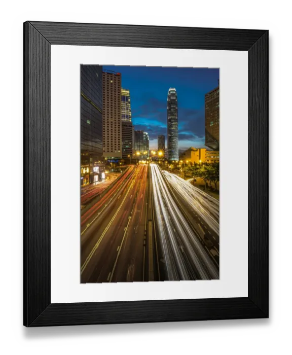 Framed Print : Hong Kong road with light trail Framed Print : Hong Kong road with light trail