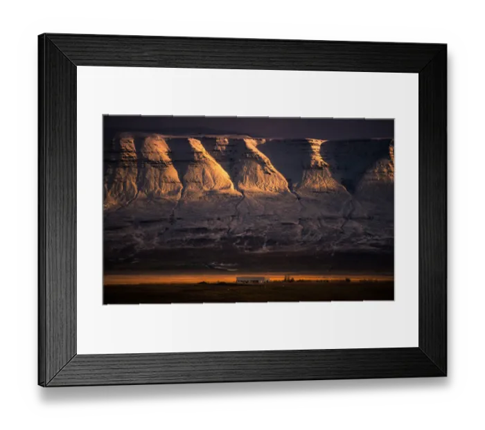 Framed Print : Sunset landscape of Icelands mountain range