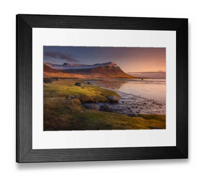 Framed Print : Sunset of West Fjord coastal landscape Framed Print : Sunset of West Fjord coastal landscape
