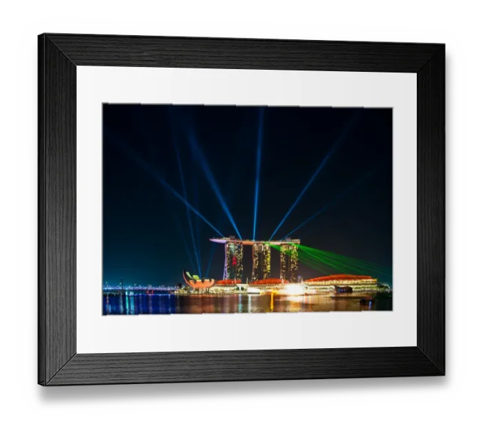 Framed Print : Lightshow at Marinabay from Merlion park Framed Print : Lightshow at Marinabay from Merlion park