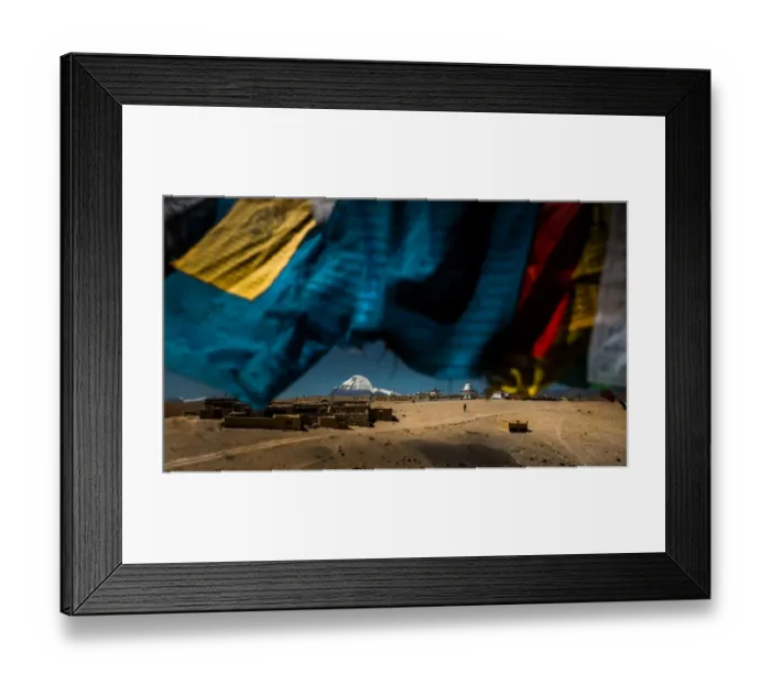 Framed Print : Mt. Kailash with Flags foreground Framed Print : Mt. Kailash with Flags foreground