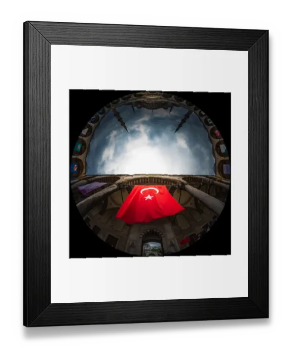 Framed Print : Blue mosque in fisheye view Framed Print : Blue mosque in fisheye view
