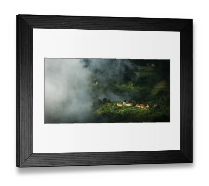 Framed Print : Cloud floating over terrace landscape in Nagarkot Framed Print : Cloud floating over terrace landscape in Nagarkot