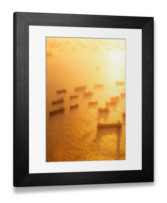 Framed Print : A ship fleet over Hong Kong bay Framed Print : A ship fleet over Hong Kong bay
