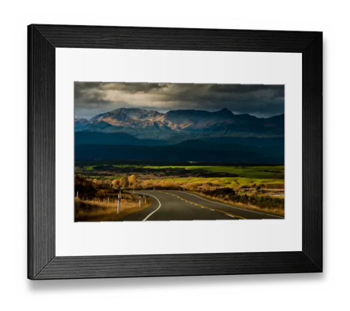 Framed Print : Country side road in New Zealand