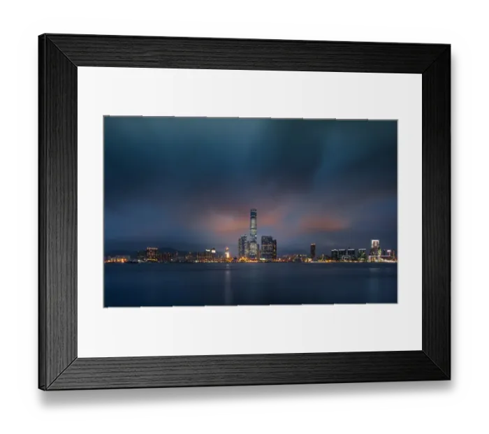 Framed Print : long exposure shot of Kowloon skyline Framed Print : long exposure shot of Kowloon skyline