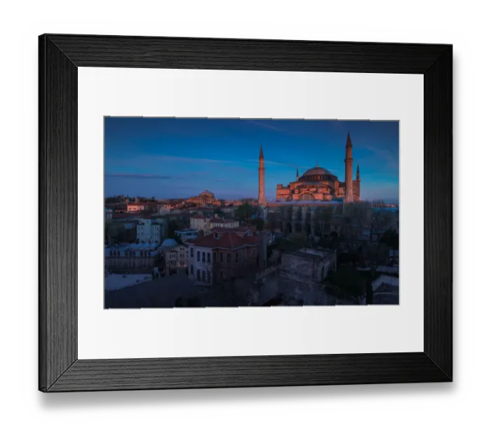 Framed Print : a Pink light cast on Hagia Sophia Framed Print : a Pink light cast on Hagia Sophia