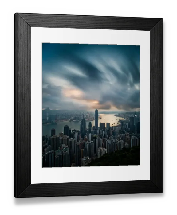 Framed Print : Victoria peak with moving cloud Framed Print : Victoria peak with moving cloud