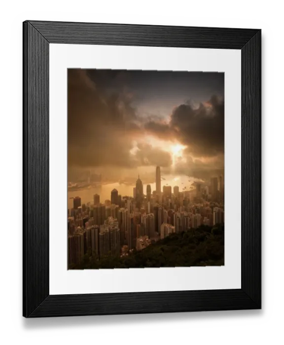 Framed Print : Vctoria peak with ray of light Framed Print : Vctoria peak with ray of light