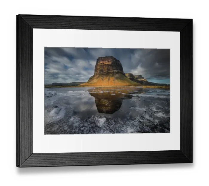Framed Print : Lomagnupur reflection on a frozen water Framed Print : Lomagnupur reflection on a frozen water
