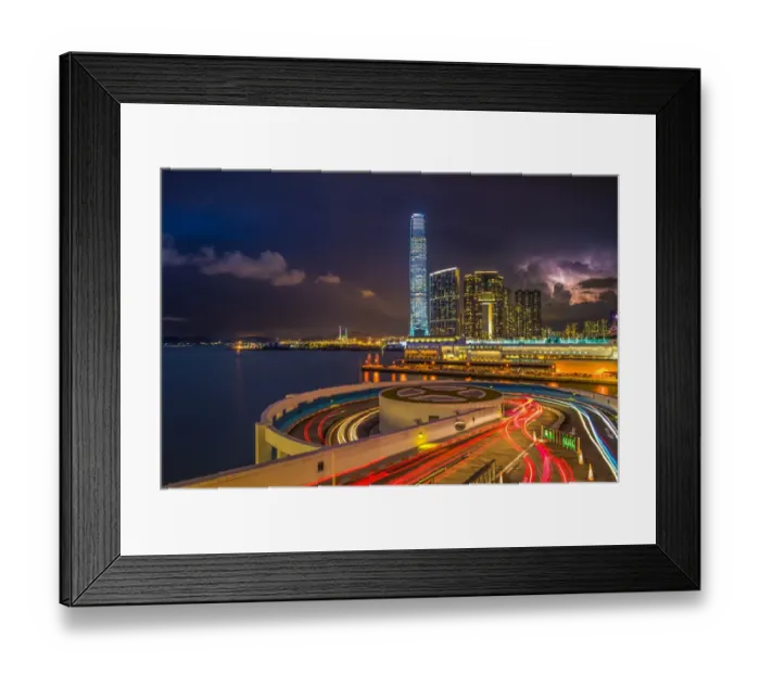 Framed Print : Thunder storm over Hong Kong city Framed Print : Thunder storm over Hong Kong city