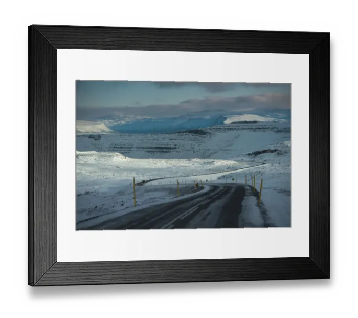 Framed Print : Rural road through Iceland mountain Framed Print : Rural road through Iceland mountain