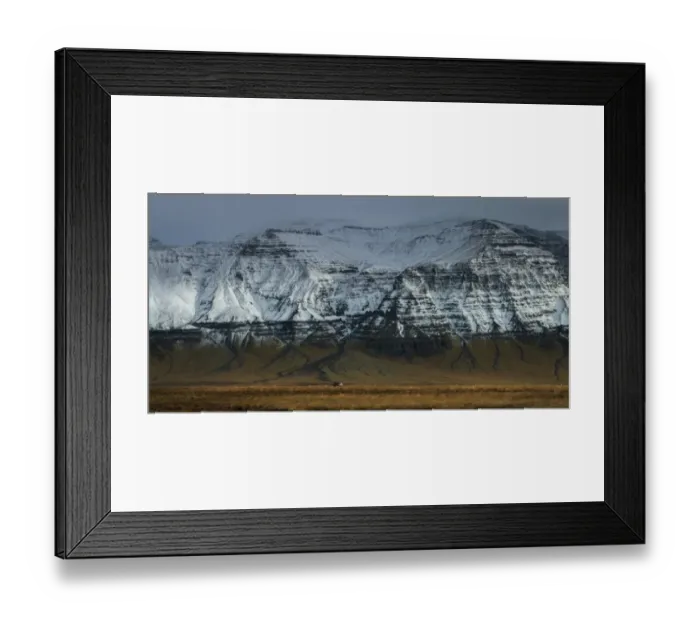 Framed Print : a rural road and mountain in Iceland Framed Print : a rural road and mountain in Iceland