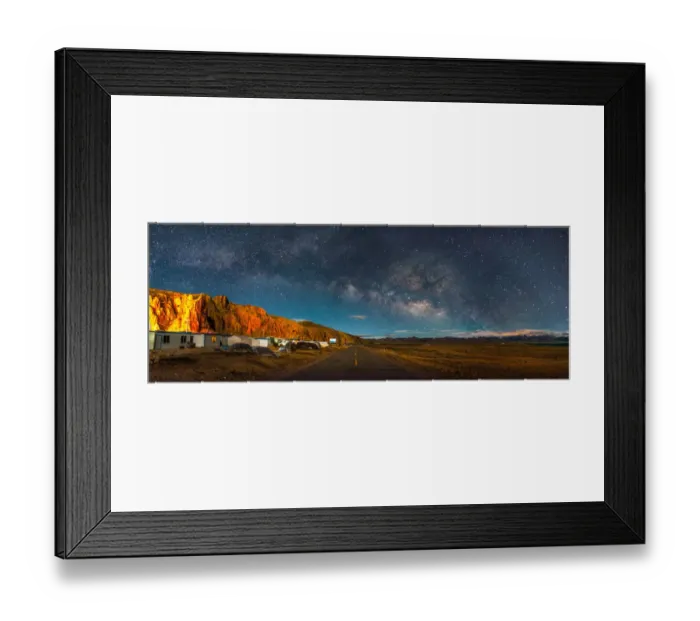 Framed Print : panorama of Long milky way over tibet landscape Framed Print : panorama of Long milky way over tibet landscape
