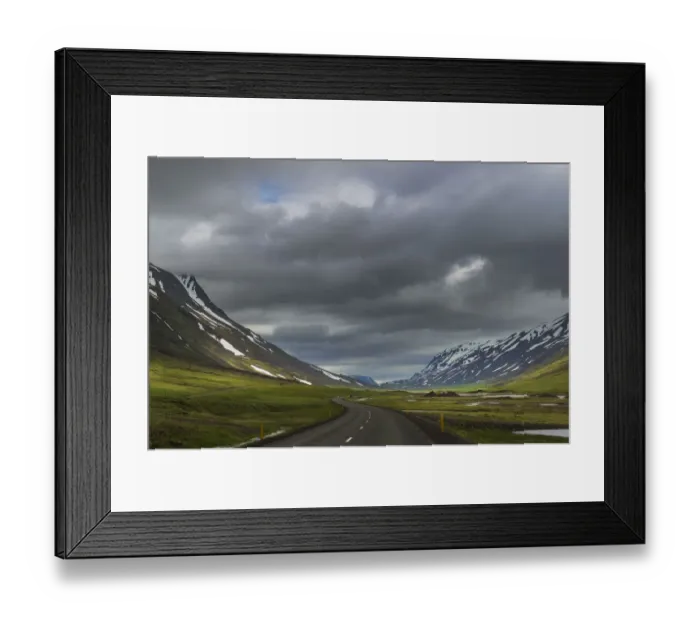 Framed Print : Rural road landscape scene in North Iceland Framed Print : Rural road landscape scene in North Iceland