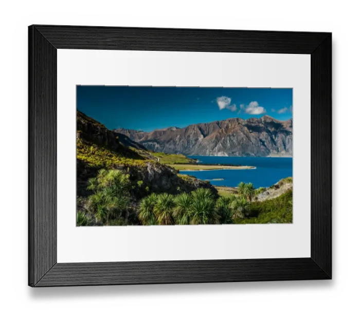 Framed Print : a landscape view of a lake in New Zealand Framed Print : a landscape view of a lake in New Zealand