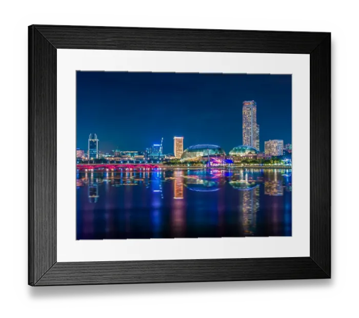 Framed Print : Singapore esplanade with reflection