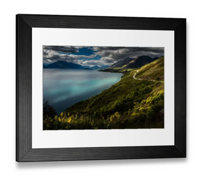 Framed Print : New Zealand lake side landscape Framed Print : New Zealand lake side landscape