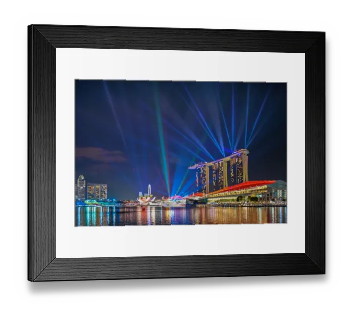 Framed Print : Marina bay light show Framed Print : Marina bay light show