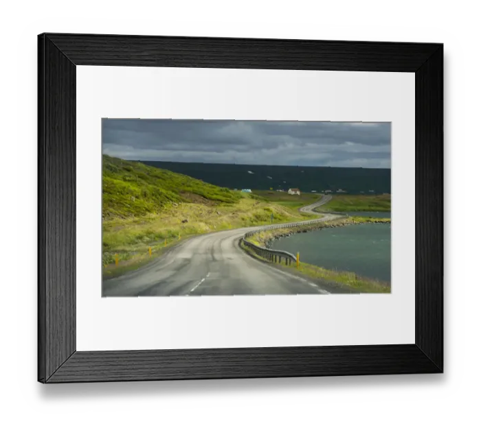 Framed Print : rural landscape road winding through Iceland landscape Framed Print : rural landscape road winding through Iceland landscape