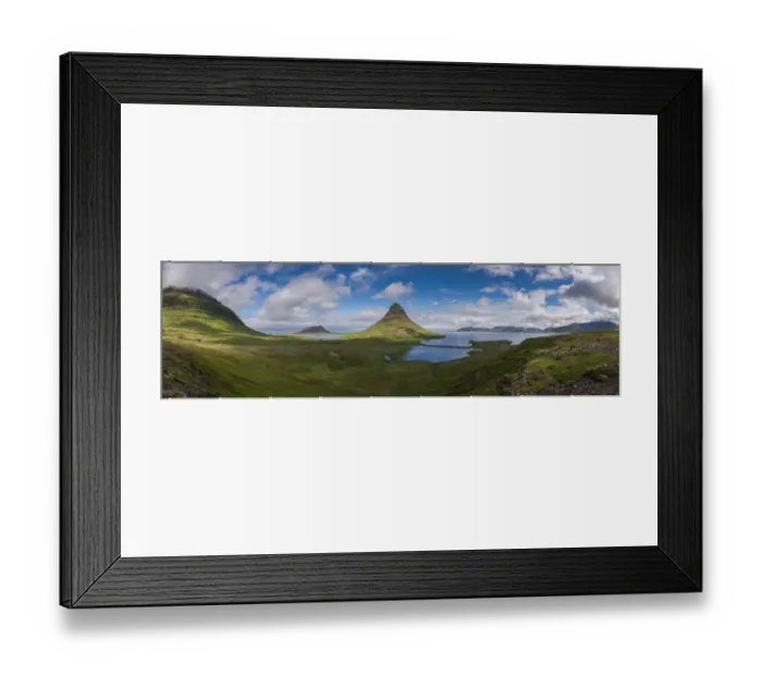 Framed Print : Kirkjufell mountain panorama shot in wide angle top view Framed Print : Kirkjufell mountain panorama shot in wide angle top view