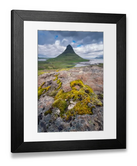 Framed Print : Kirkjufell mountain with beautiful rock foreground Framed Print : Kirkjufell mountain with beautiful rock foreground
