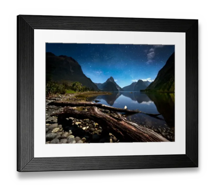 Framed Print : Milfordsound at night with stars Framed Print : Milfordsound at night with stars