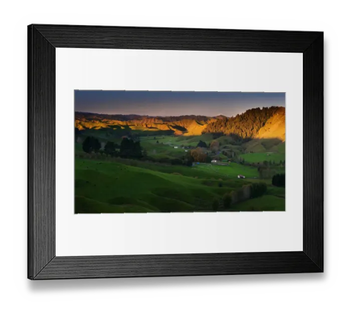 Framed Print : Farmland in New Zealand