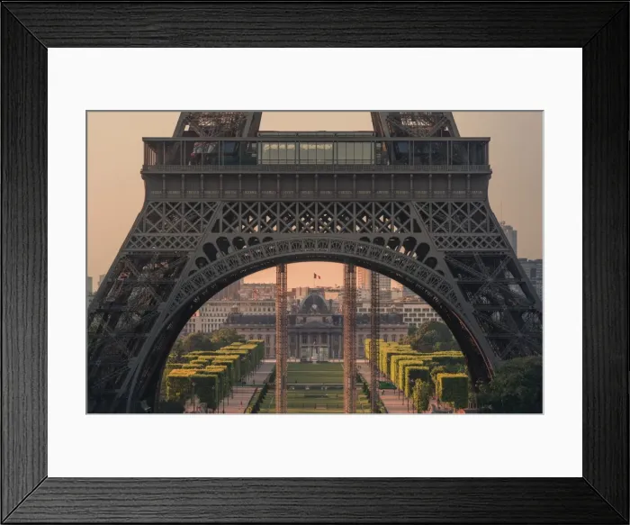 Framed Print : Champ de mars with eiffel tower framing