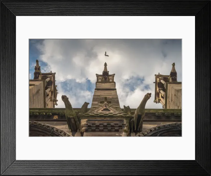 Framed Print : Looking up at the side of Notre Dame Cathedral Framed Print : Looking up at the side of Notre Dame Cathedral