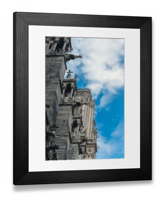 Framed Print : Looking up at the side of Notre Dame Cathedral Framed Print : Looking up at the side of Notre Dame Cathedral