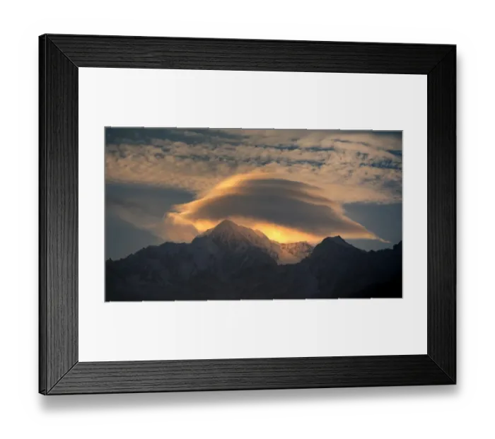 Framed Print : Lenticular cloud over Mount Tasman Framed Print : Lenticular cloud over Mount Tasman