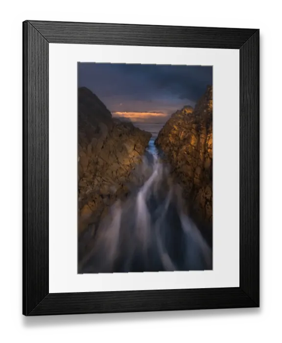 Framed Print : Kaikoura rock beach with water channel Framed Print : Kaikoura rock beach with water channel