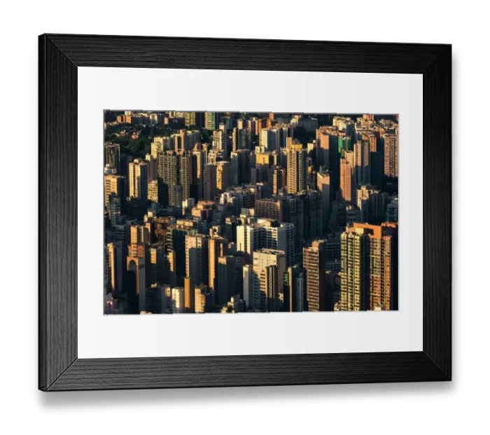 Framed Print : Density of Hong Kong residential blocks Framed Print : Density of Hong Kong residential blocks