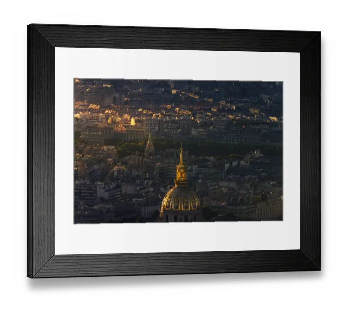 Framed Print : Les Invalides dome at Paris skyline