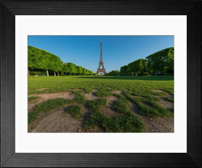 Framed Print : Eiffel tower from Champ de mars axis
