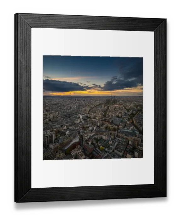 Framed Print : Landscape view of Paris sunset Framed Print : Landscape view of Paris sunset